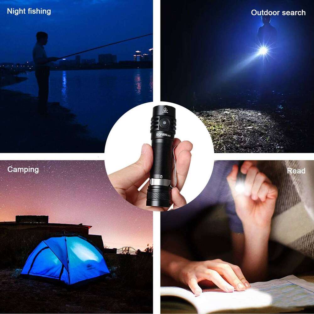 Sofirn SC18 1800lm SST40 LED 18650 Torch TIR Optics Lens EDC Flashlight USB C Rechargeable Lantern Z260301