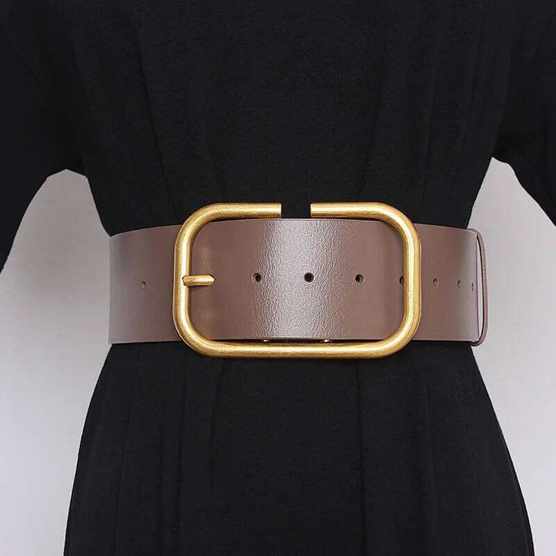 High-end Luxury Brands Women's Waist 5.7CM Width Genuine leather Corset Belt Plus Size Cowhide Dress Jacket Waistband S260228