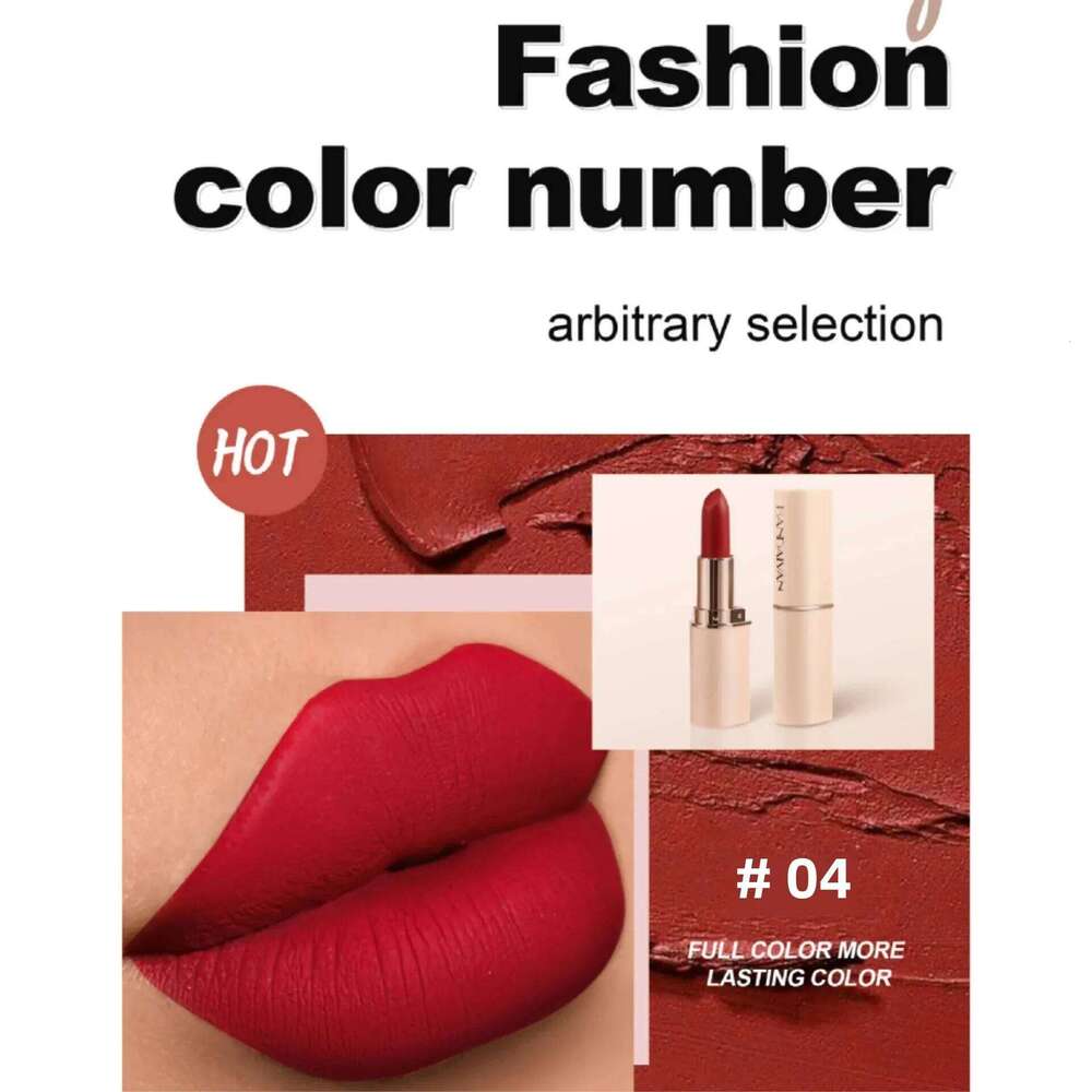8 Colors Deep Matte Lipstick Waterproof Non-Stick Velvet Texture Easy Apply Rose Red Lip Makeup Long-Lasting Cosmetics H260302