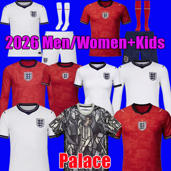 Fans player version 2026 ENGLAND World Cup 26 27 Kit BELLINGHAM KANE Soccer Jersey top SAKA PALMER Football Shirts FODEN Men kids set uniforms S-4XL Palace x England kit