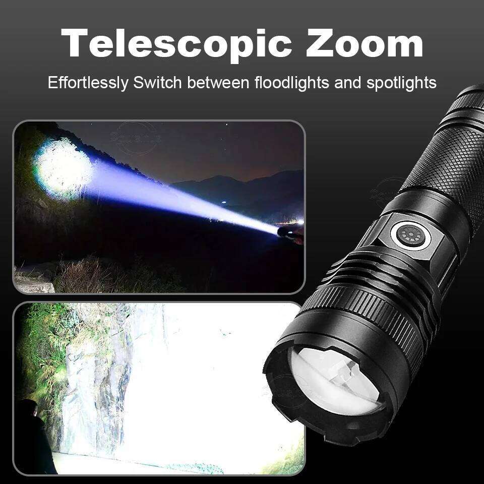 5000000LM New Upgrade Flashlight 4000M Super Bright Tactical Torch High Power USB Rechargeable Lamp Camping Fishing Light Z260301