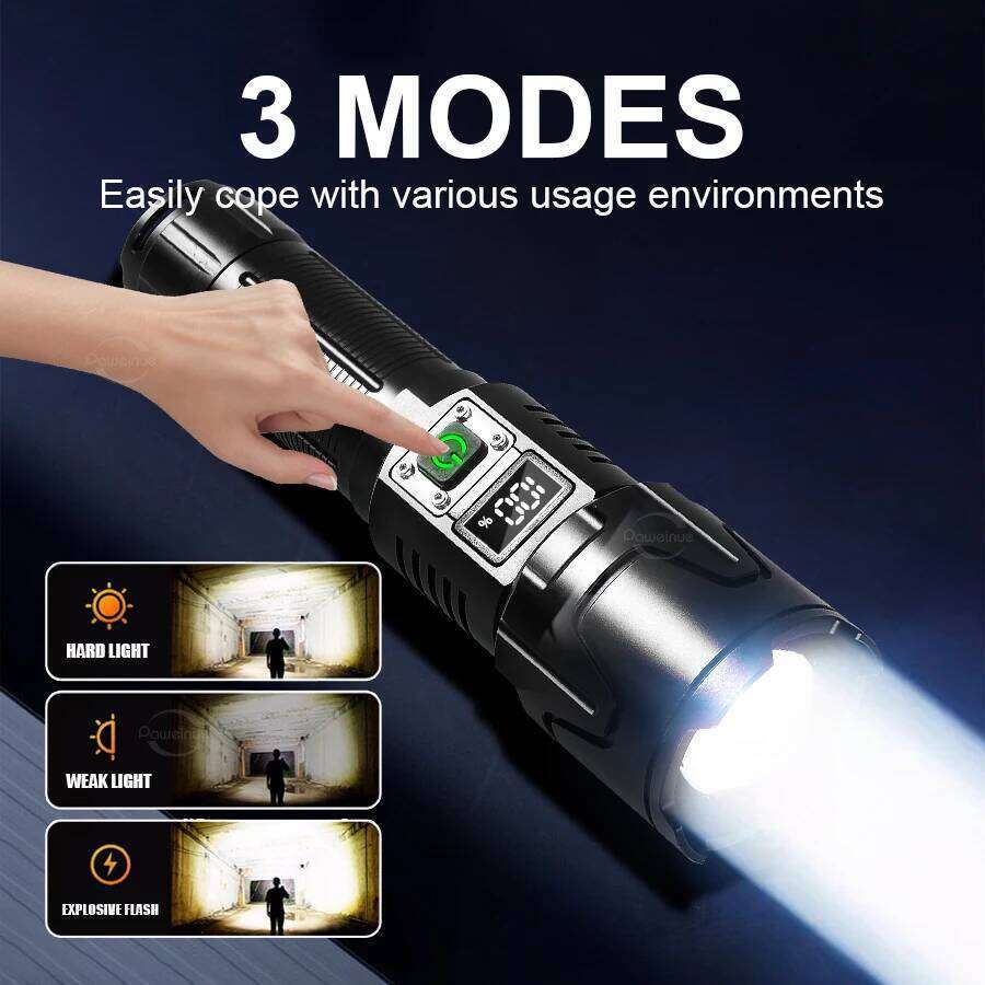 High Power LED Flashlight USB Rechargeable Strong Light Tactical Torch Zoom Emergency Outdoor Camping Hiking Lantern Z260301