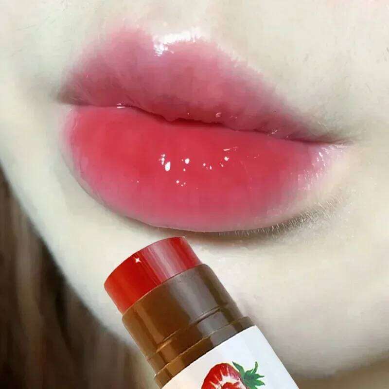 4 Colors Colored Balm Cute Fruit Moisturizing Lip Tint Long Lasting Peach Red Lipstick Waterproof Women Lips Makeup Cosmetic H260302