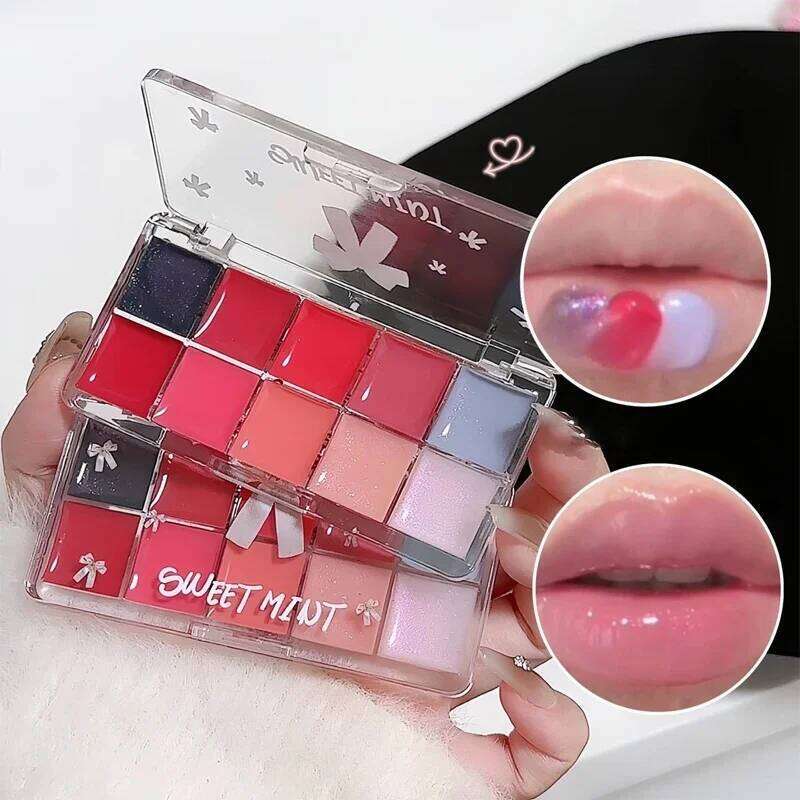 Jelly Gloss Ten Color Toned Frozen Plate Red Lip Glaze Palette Moisturizing Lipstick Long Lasting High color rendering H260302