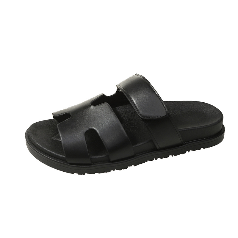 Free shipping 2026 Summer New Large Size Designer Slippers for Women and Men Color blocked Casual Versatile Velcro Fashion Beach Shoes