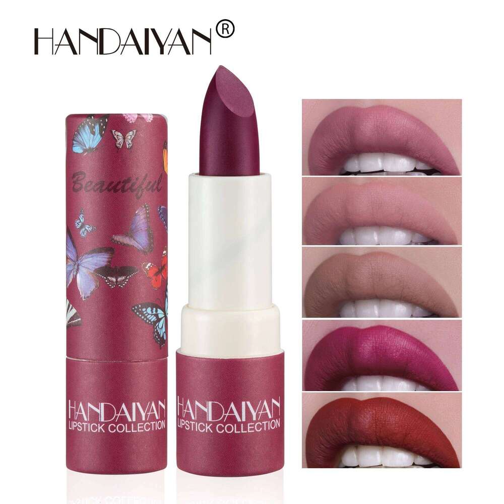 Handaiyan 8 Colors Matte Waterproof Velvet Nude Lipstick Sexy Red Brown Lip Matt Pigments Makeup Long Lasting Profissional H260302