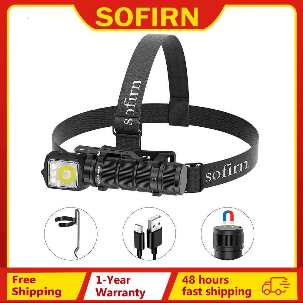 SOFIRN HS42 2100lm Headlamp 18650 USB C Rechargeable RED Flashlight SST40 LED EDC Torch with Magnetic for Camping Z260301