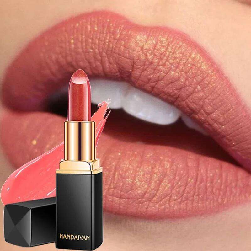 Mermaid Moisturizing 9 Colors Waterproof Long Lasting Pigment Nude Pink Shimmer Lipstick Luxury Women Makeup Cosmetics H260302