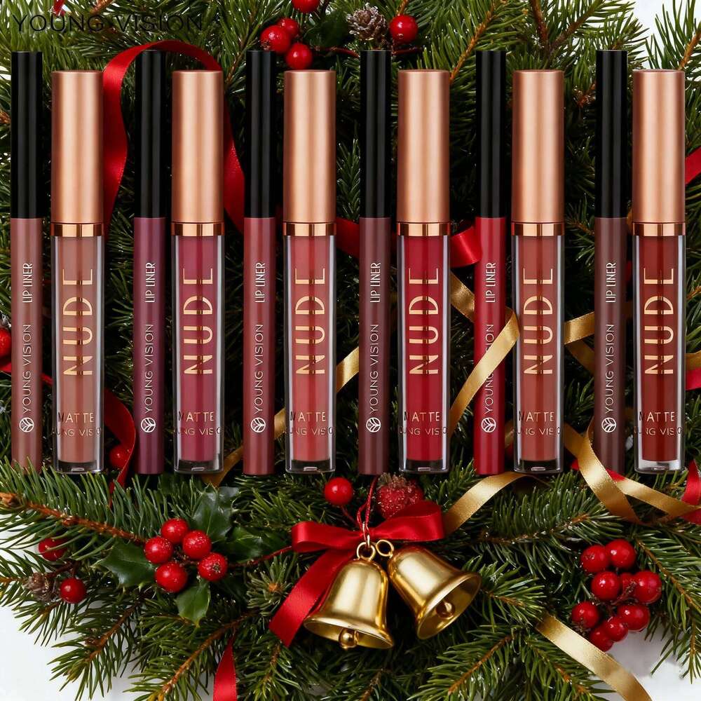 VISION 2-color matte long-lasting color set waterproof anti-sweat non-stick cup gloss rotatable lip liner H260302