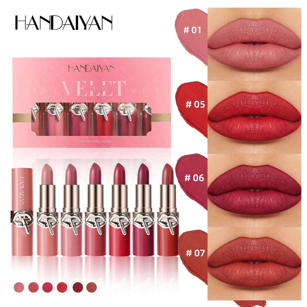 Velvet Lipstick Set Waterproof High Pigment Matte Moisturizing Non Fade Long Lasting Nude Red Lip Gloss Sexy Beauty Cosmetic H260302