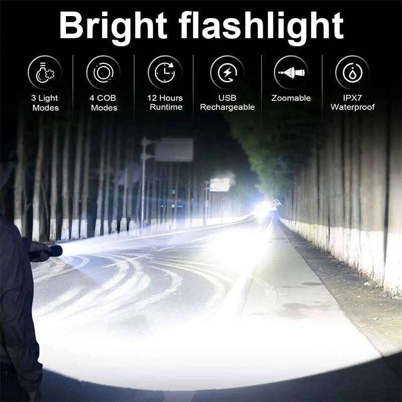XHP160 High Power Led Flashlight Super Powerful Waterproof Tactical Torch USB Rechargeable Lights Camping Fishing Emergency Lamp Z260301