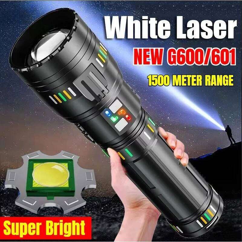Ultra Powerful LED Spotlight Long Range Zoom Fluorescent Absorbing Film Luminous Flashlight Camping Emergency Lamp Z260301