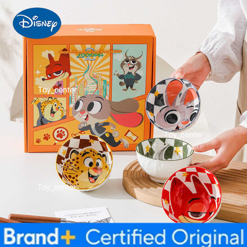 Disney Zootopia 2 Ceramic Dining Set Food Grade Underglaze Dinnerware Set Toy Story Cartoon Animal City Theme Kitchenware H260302