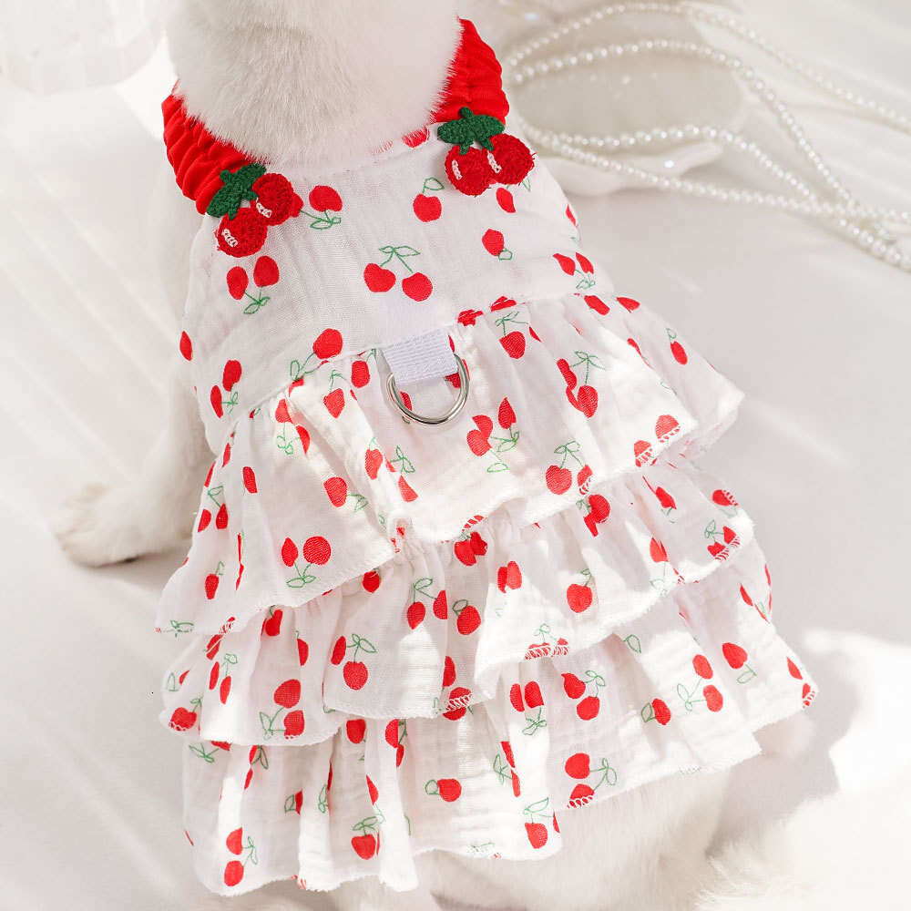 Famous brand All cotton pet dress layered dog cake skirt clothing cat supplies wholesale for small and medium sized dogs summer pupakaIK