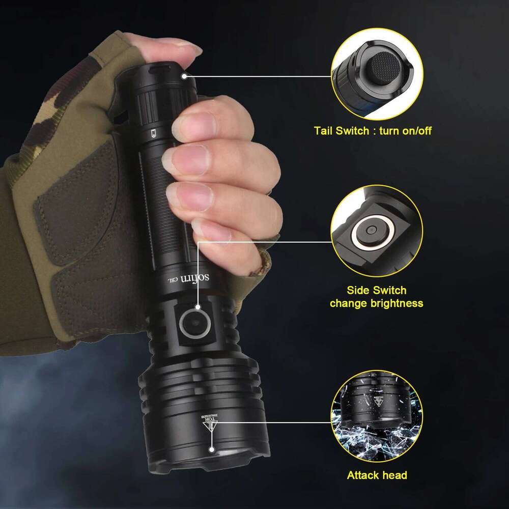 Sofirn-C8L 21700 Flashlight Powerful Tactical 3100lm XHP50D HI LED Torch EDC Type C Rechargeable Hunting Lantern Z260301