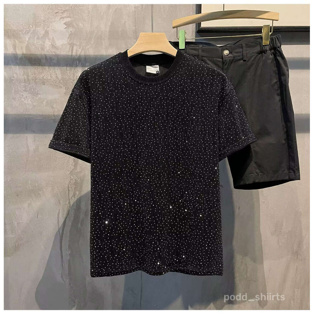 Free Shipping T Shirts Starry Sky Summer Loose Tees Five Point Sleeve Printed Top Trendy Unisex Casual Shirt Men's Clothing