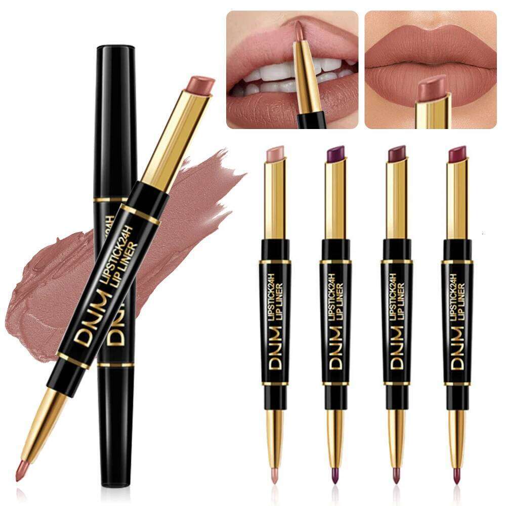 Double Headed Matt Waterproof Long Lasting Korean Woman Makeup Cosmetics Lips Glosses Lip Tint Pencil Lipstick Matte H260302