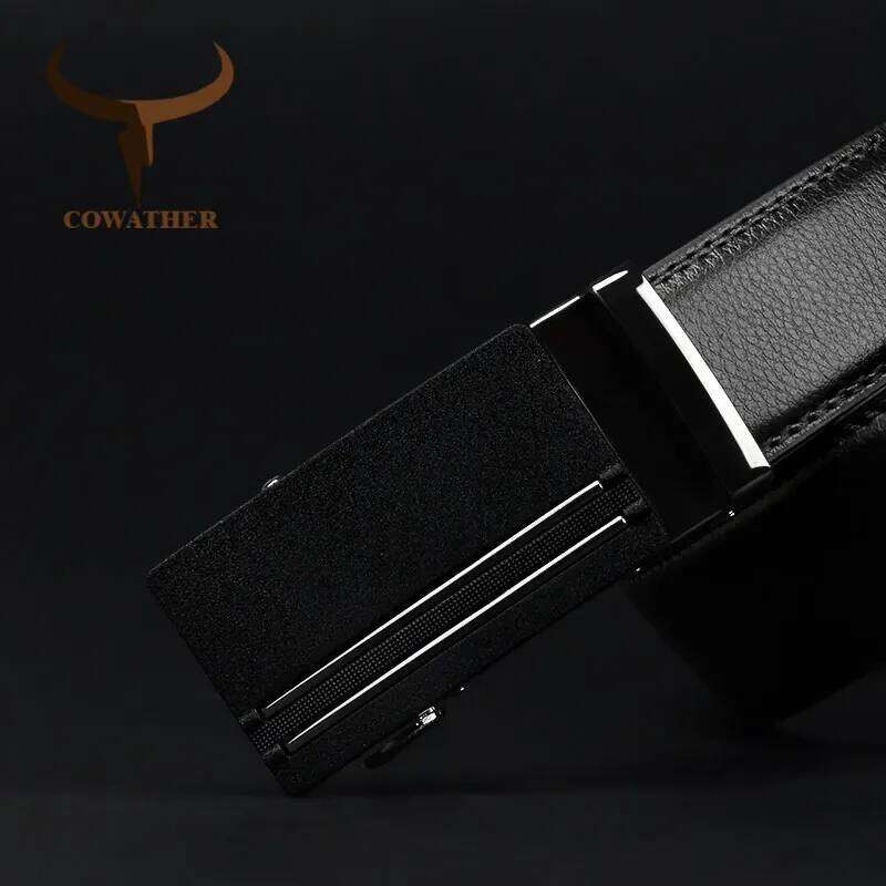 COWATHER New Arrival Alloy Cow Genuine Leather Belt Cowhide Strap Automatic Buckle Waistband For Men CZ146 S260228
