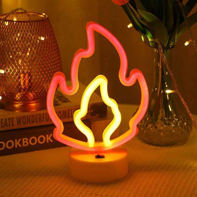 Flame Sign Neon Light LED Fire Flaming Logo Modeling eggplant Lamp Decor Barbecue restaurant Shop Room Wall Table Bar Club Party 26H0302 - view 4