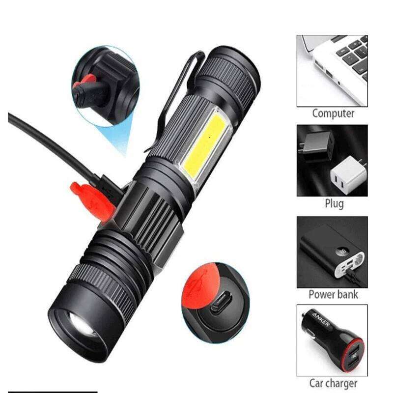 Super Bright T6 Led High Power Torch Light Rechargeable Tactical Flashlight 18650 Battery Camping Fishing Lamp Z260301