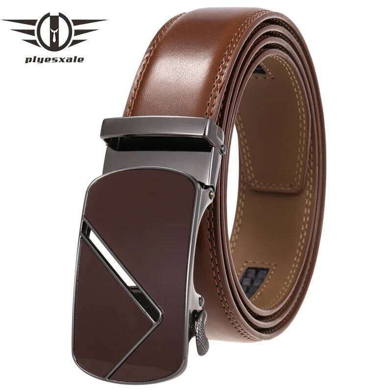 Luxury Cow Genuine Leather for Men 2025 New High Quality Automatic Black Formal Male Belt Brand Ratchet Buckle Belts B447 S260228