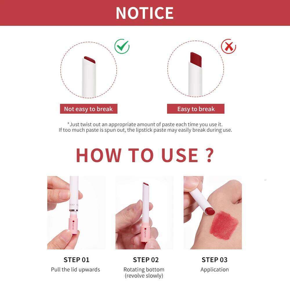 4PCS/Set Matte Long Lasting Waterproof Creative Cigarette Lipstick Set Matt Stick Tube Nude Red Velvet Lip Tint Makeup H260302