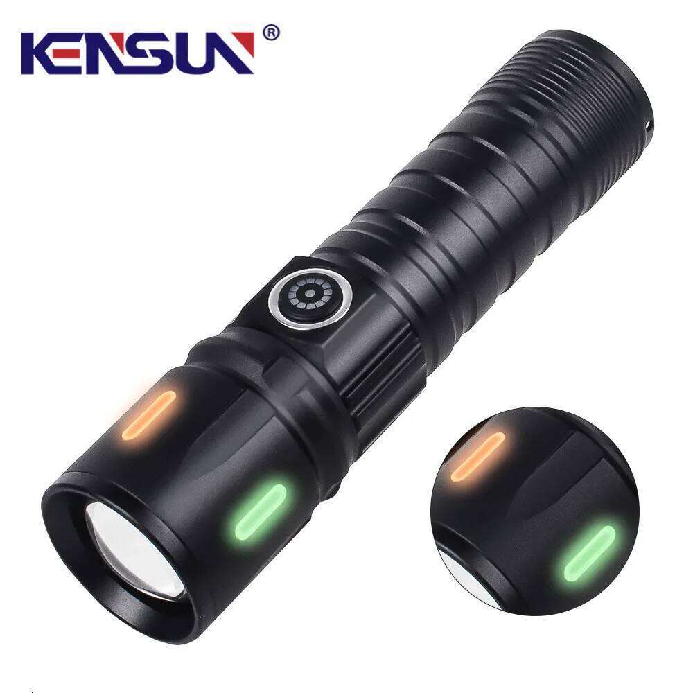 High Power Spotlight Long LED Flashlight 4light modes Aluminum Alloy Type-C Fast Charging Zoomable Ultra Bright Emergency Torch Z260301