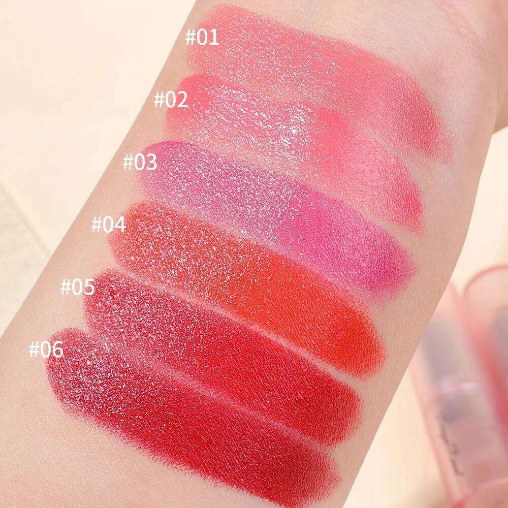 Lasting Glitter Lipstick Waterproof Nude Lips Moisturizing Gloss Pearlescent Shiny Lip Tint Korean Makeup Cosmetics H260302