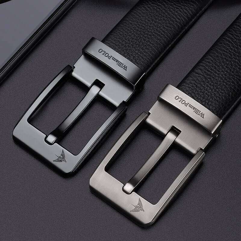 Men's leather casual fashionable needle buckle business belt, personalized denim belt S260228