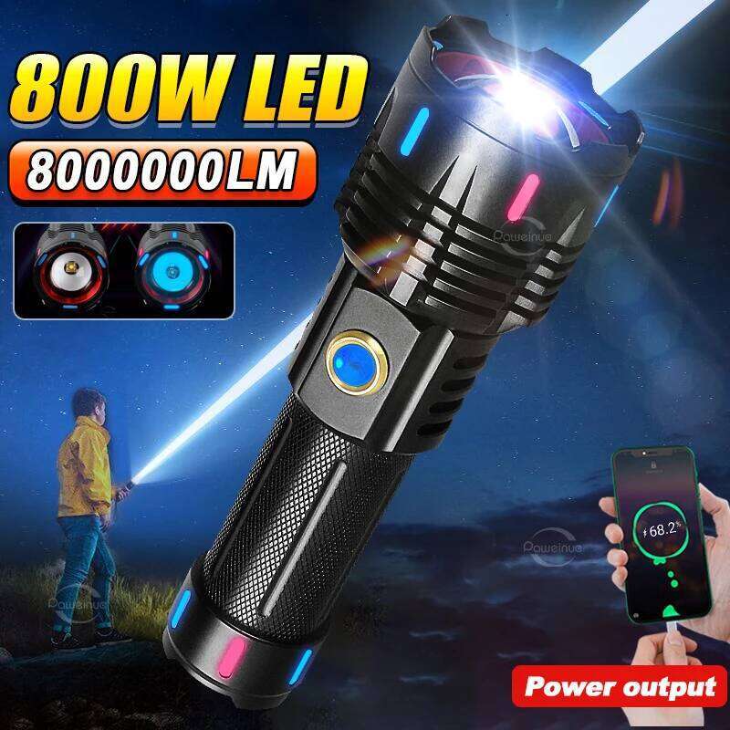 Newest Super Powerful 800W Rechargeable Torch Light 3500 Meters High Power LED Flashlight XHP360 Tactical Lantern Z260301