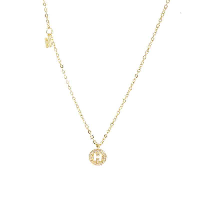 H Letter Necklace With English Collarbone Chain Women Trendy Korean Version Chain