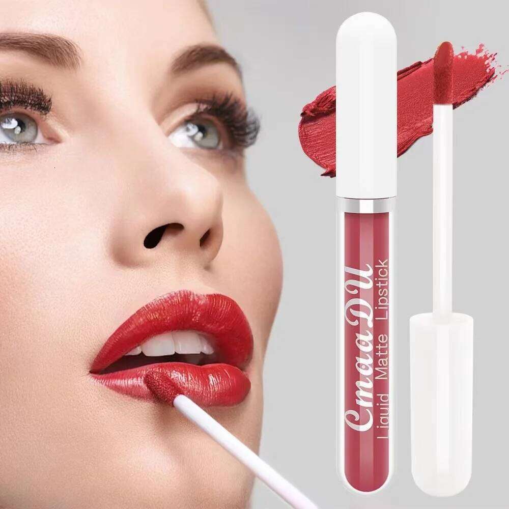 1 Pcs Matte Lipstick Lip Gloss Shade for All Skin Types Long-Lasting Non-Fading Waterproof Non-stick Cup Exquisite Gift Lips H260302