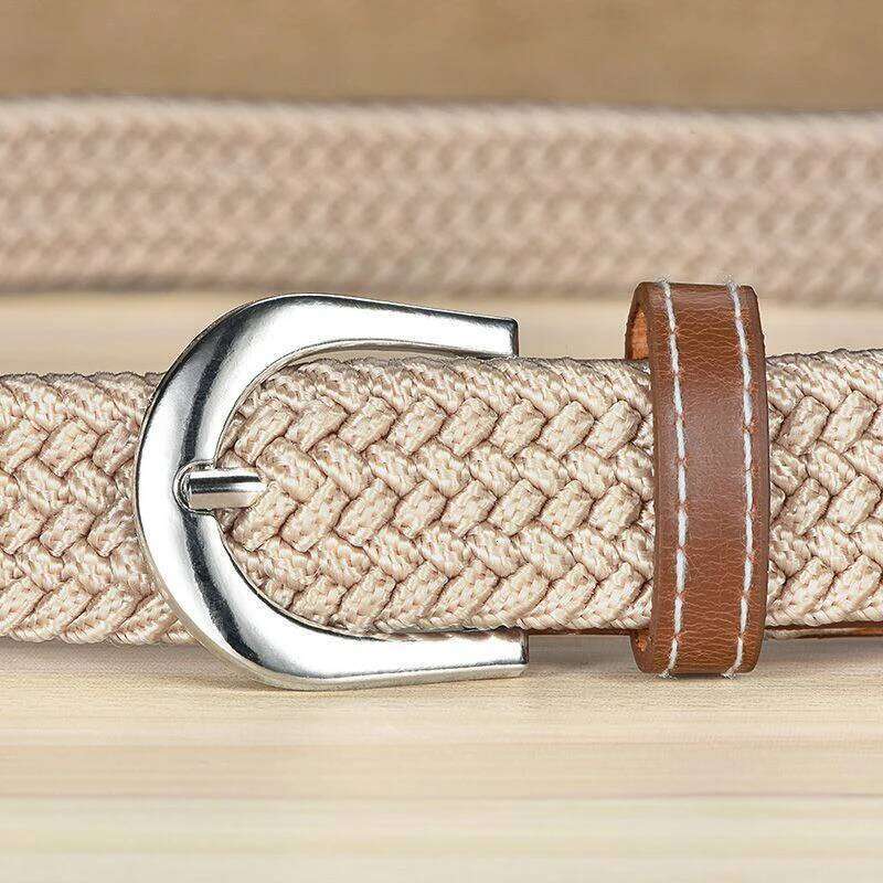 Fashionable Non Perforated Woven Elastic Waistband for Men And Women, Versatile Decorative Belt S260228
