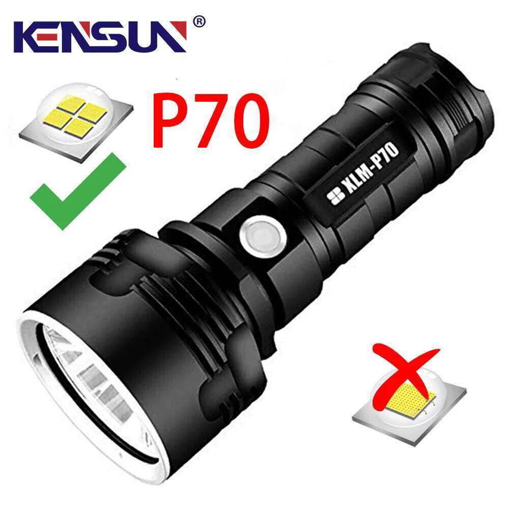 P70 Led Edc Aluminum Miniature 10000 Lumen Electric Camping Flash Rechargable Super Bright Searchlight Torch Light Flashlight Z260301
