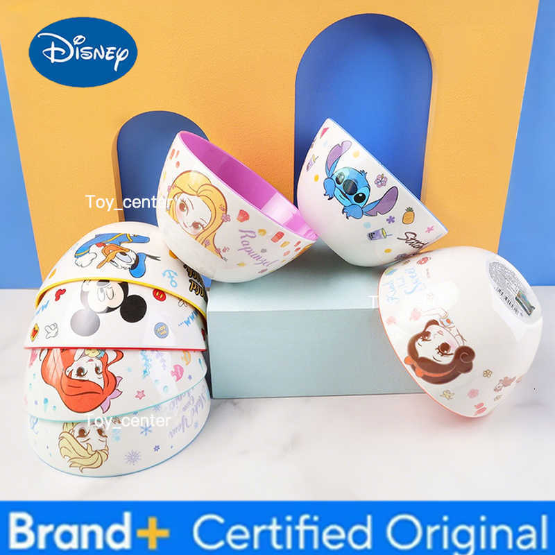 Disney 1pc Classic Cartoon Round two color bowl Family Dinner Christmas Birthday party Melamine anti-fall exquisite bowl H260302