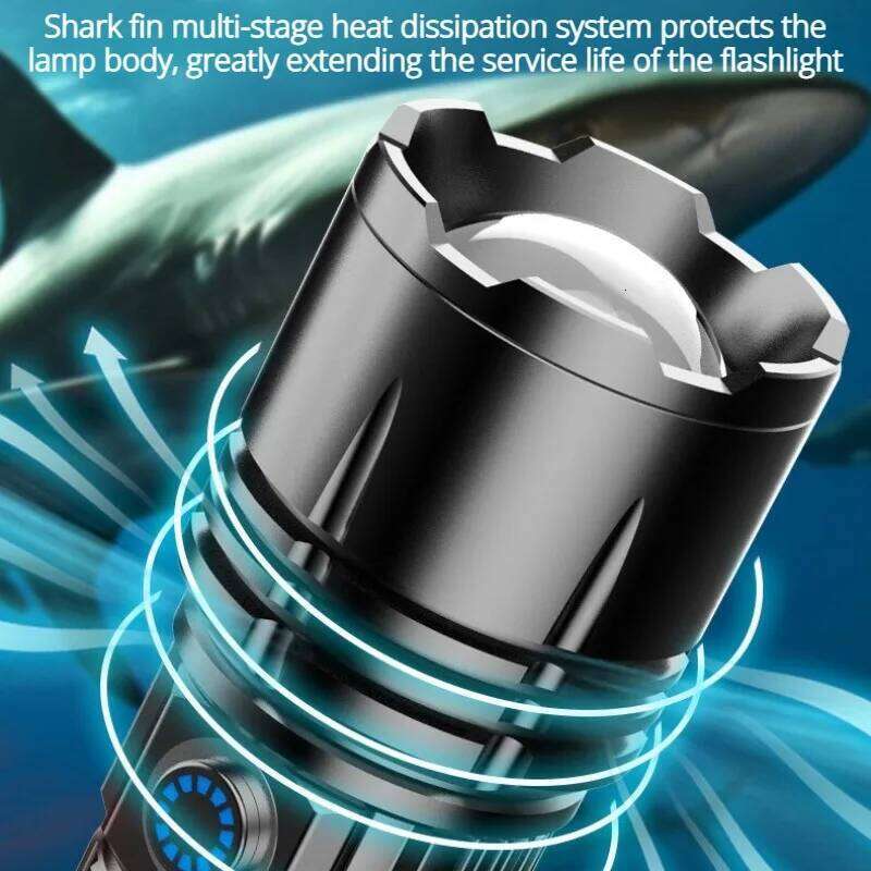 High Brightness White Laser Flashlight Aluminum Alloy Telescopic Zoom Rechargeable Torch Built-in Battery Outdoor Camping Hiking Z260301