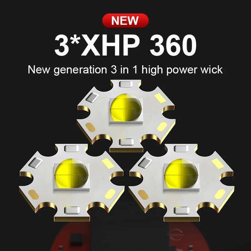 New 3*XHP 360 LED Flashlight 1000M Professional Diving Torch Underwater Lighting Super Bright Scuba Flashlights Z260301