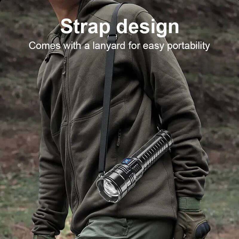 1000000LM High Power Rechargeable LED Flashlight Tactical Work Long Range 3000M Built-in 15000mAh Battery with Tail Light Z260301