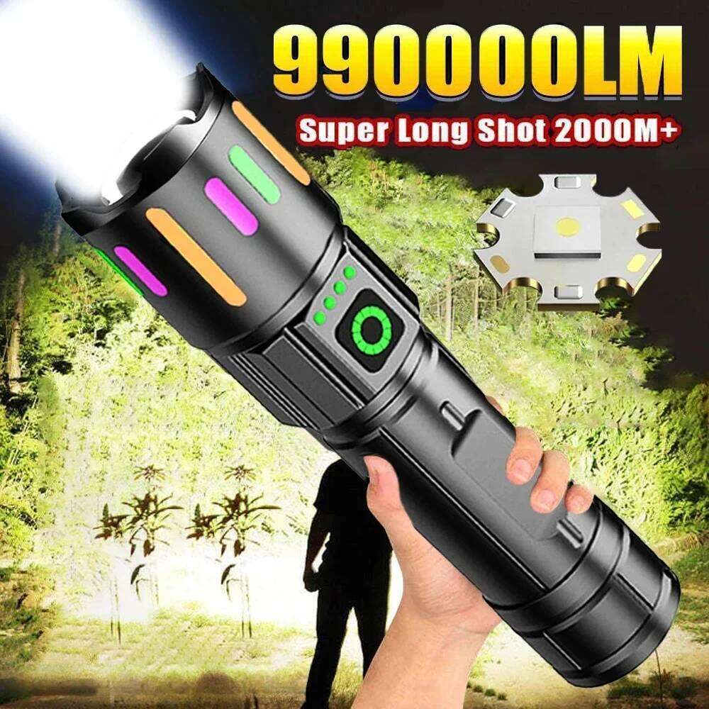 Powerful Flashlight Rechargeable GT10 Shot LED Flashlights High Power Zoom Torch Long Range Tactical Lantren Camping Z260301