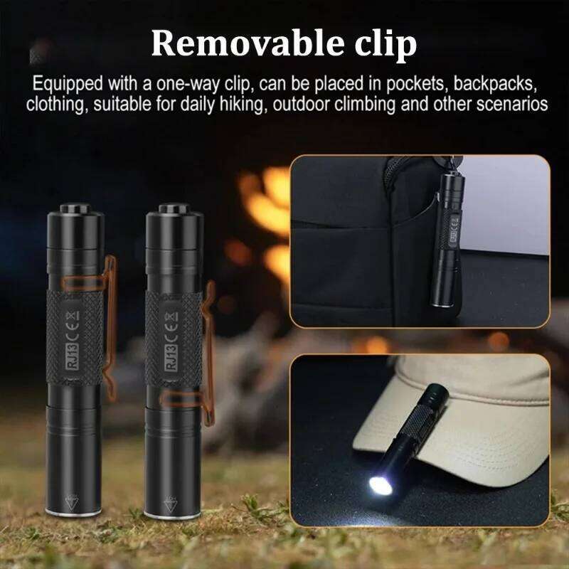 Mini Highlight Portable Flashlight Pocket Handy Light Outdoor Pen Lamp Waterproof Torch with Clip for Hiking Camping Z260301