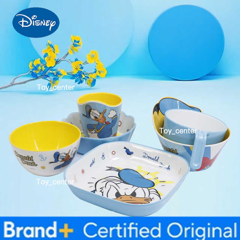 Disney 1pc cartoon Donald Duck Blue and Yellow melamine tableware Family dinner Birthday party Resistance to falling tableware H260302