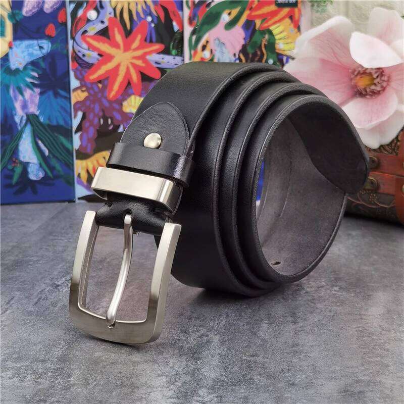 Stainless Steel Buckle Luxury Ceinture Leather Genuine Men's Wide Long Belt For Men SBT0016 S260228