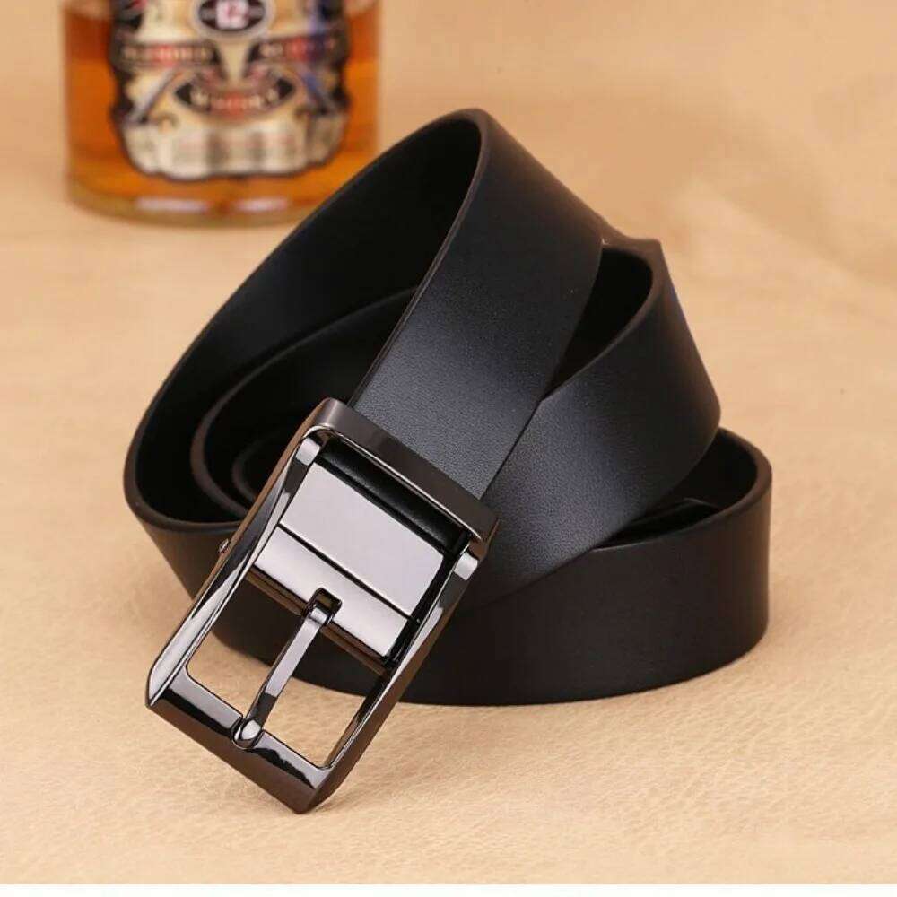 Genuine Leather Double sided belt Men Laser engraving Luxury Strap Male Belt New Fashion Retro pin buckle High Quality S260228