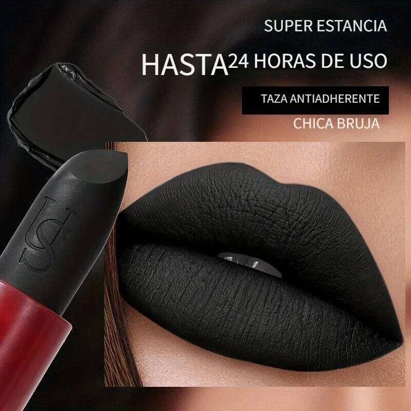 USHA's Black Lipstick Halloween Ready-to-Ship Waterproof Long-Lasting Matte Makeup Lip Gloss for Cross-Border Shopping H260302