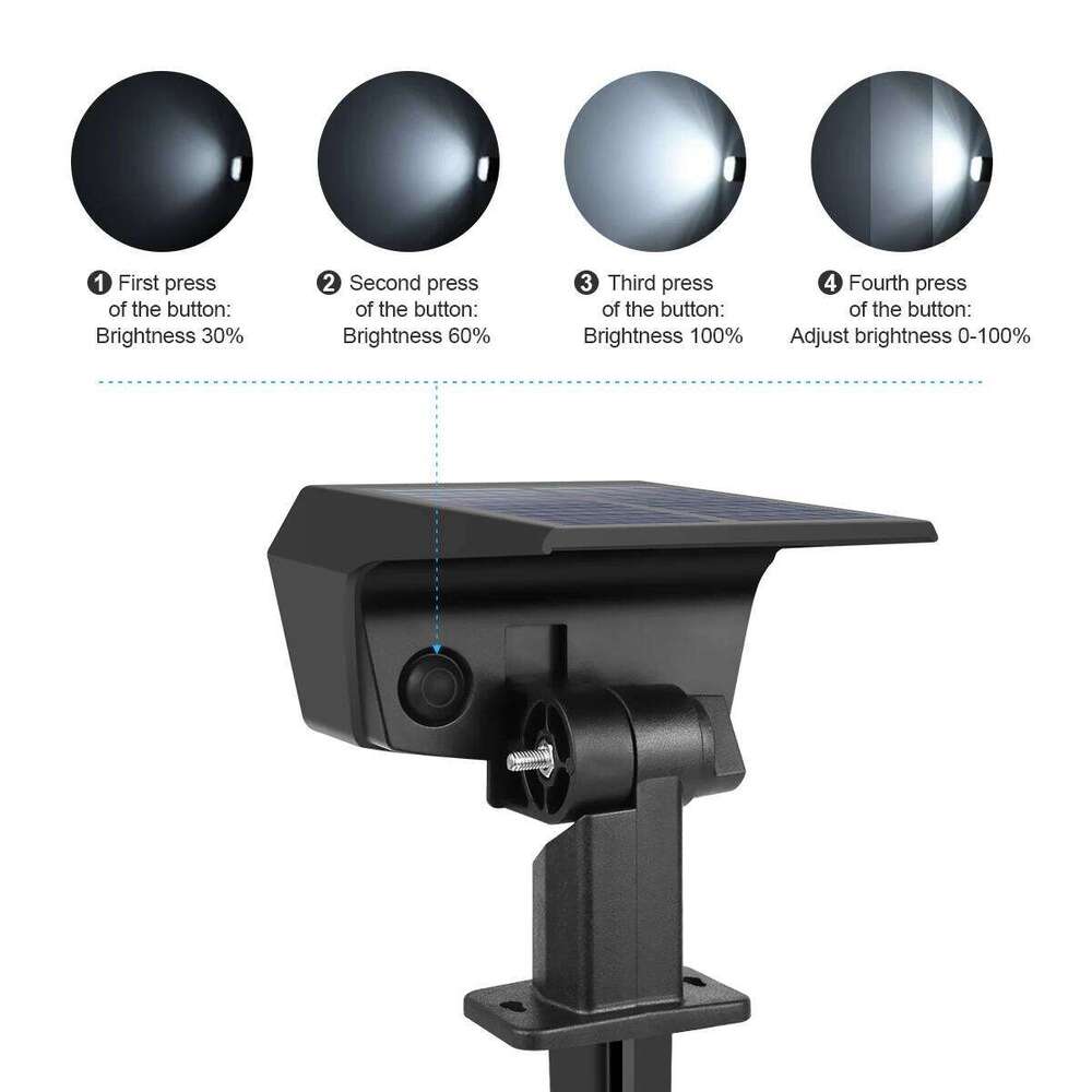 Built-in Large Capacity Battery 1200mAh LED Solar Floodlight Waterproof Spotlight Lamp Long Working Time For Garden Lawn Pathway C260302