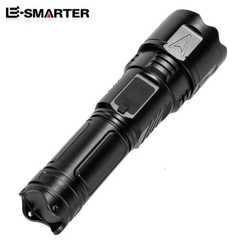 Portable White Laser Flashlights High-power Telescopic Zoom Torch Lamp Waterproof Camping Emergency 5 Modes Lighting Flashlight Z260301