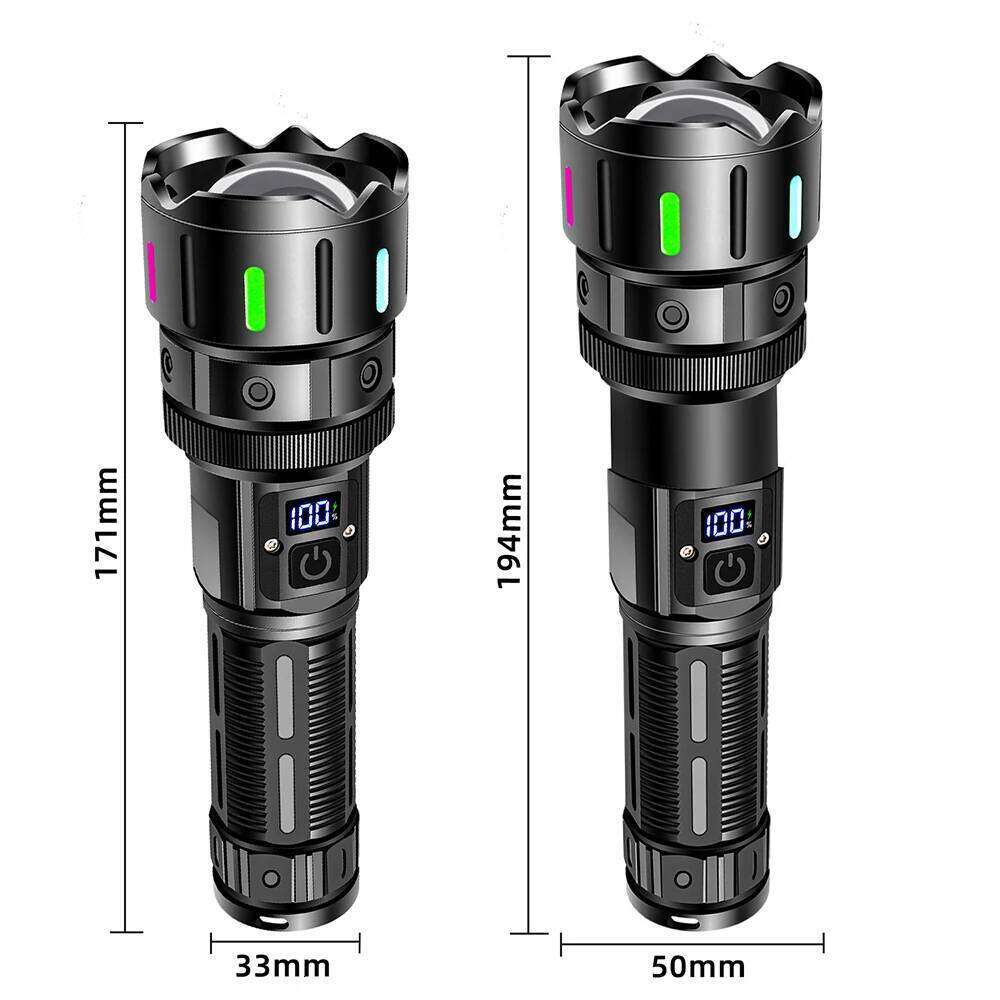High Power Long Range LED Flashlight Strong Light Lantern USB Rechargeable Tactical Torch Outdoor Waterproof Powerful Zoom Lamp Z260301