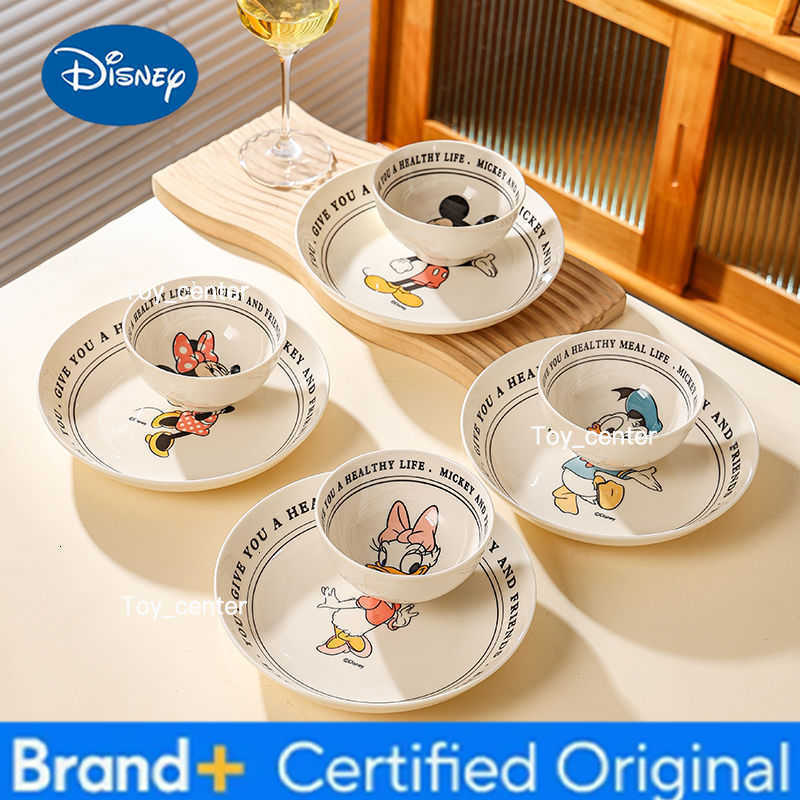 Disney Mickey Ceramic Bowl Cartoon Donald Duck Daisy Cartoon Soup Bowl Household Childrens Fun Tableware Set H260302