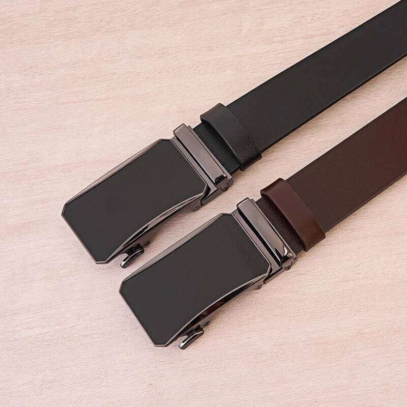 Men's trousers Pants Vintage Cowhide leather luxury Designer Stomach Harness Natural Automatic belt man Fashion Straps S260228
