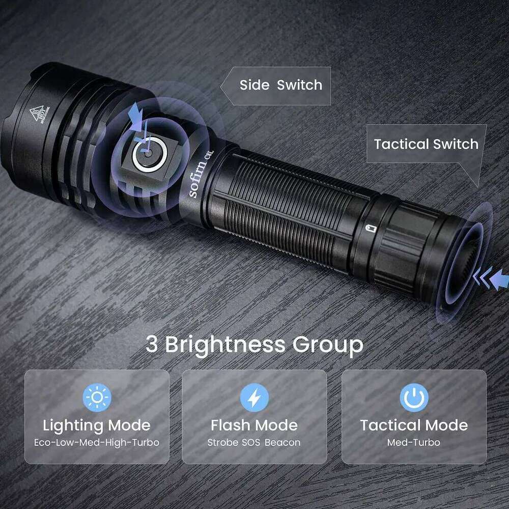 Sofirn-C8L 21700 Flashlight Powerful Tactical 3100lm XHP50D HI LED Torch EDC Type C Rechargeable Hunting Lantern Z260301